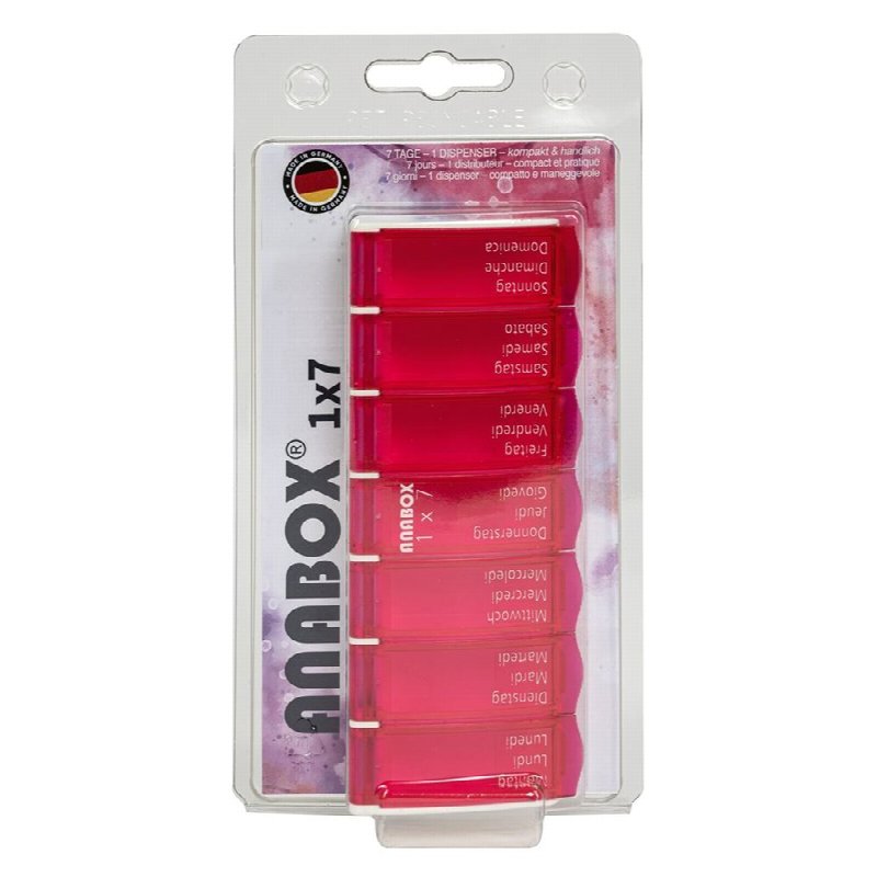 ANABOX Medidispenser 1x7 pink D/F/I im Blister