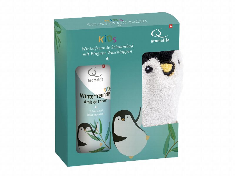 AROMALIFE Kids Bad Geschenkset Winterfreunde Wasch
