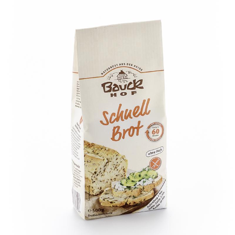 BAUCKHOF Brotbackmisch Schnellbrot glutenfr 500 g