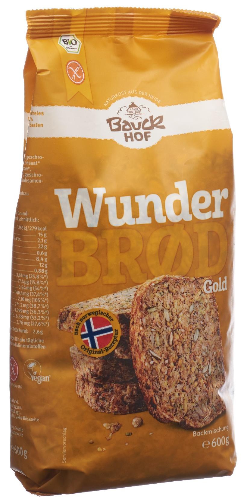 BAUCKHOF Wunderbrot Gold m Kurkuma glutenfr 600 g