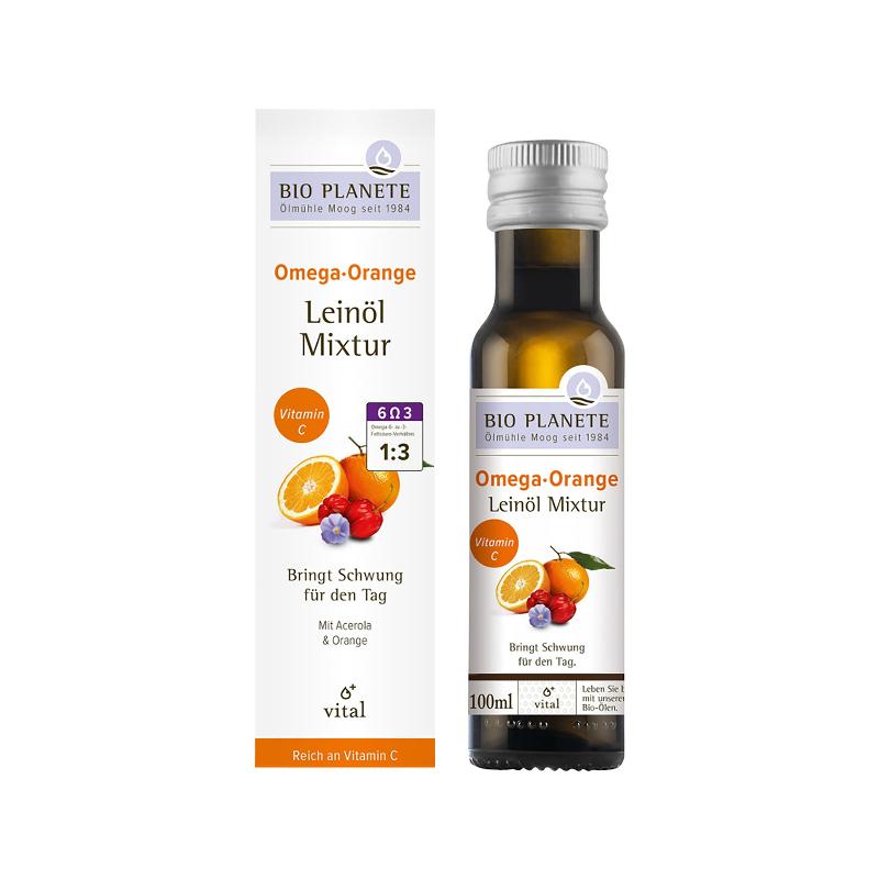 BIO PLANETE Omega Orange Leinöl-Mixtur 100 ml
