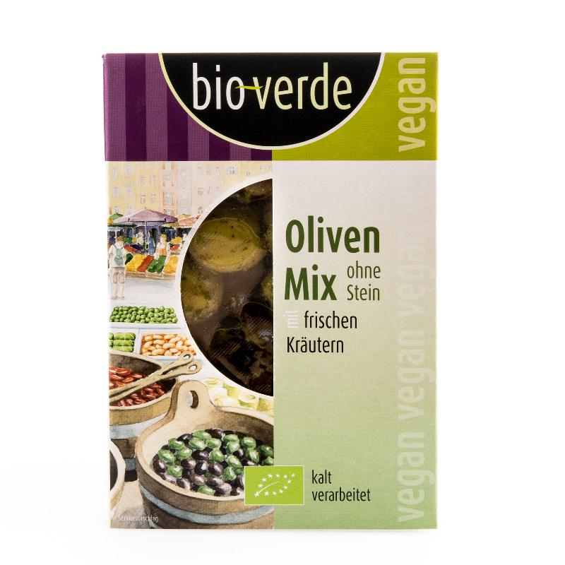 Bioverde Oliven Mix Ohne Stein, Gekräutert Bio
