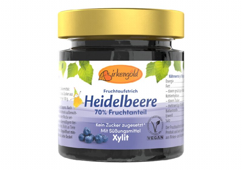 BIRKENGOLD Fruchtaufstrich Heidelbeere Glas 200 g