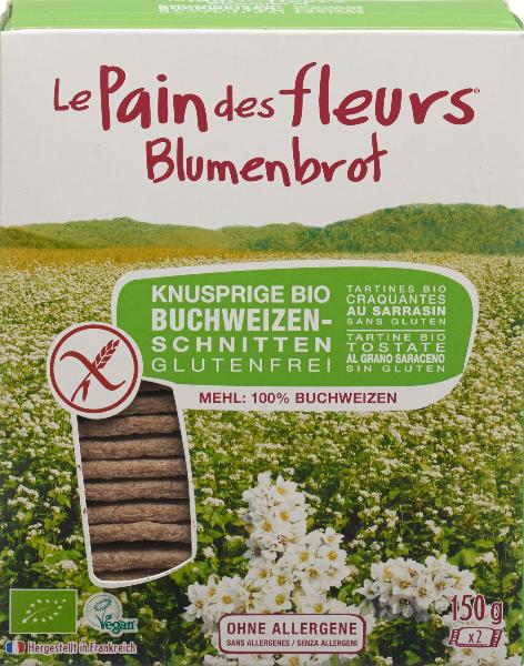 BLUMENBROT Knusp Schnitt Buchw Bio glut fr n 150 g
