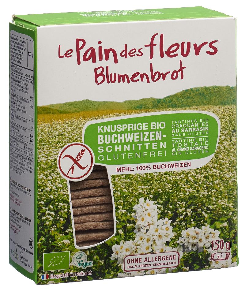 BLUMENBROT Knusp Schnitt Buchw Bio glut fr n 300 g