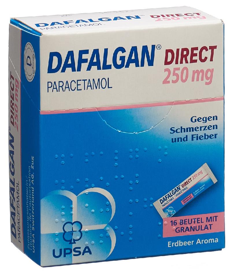 DAFALGAN Direct Gran 250 mg Erdbeere Btl 16 Stk
