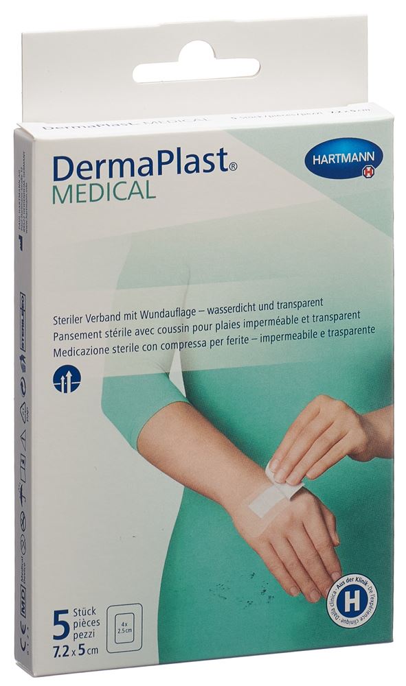 DERMAPLAST Medical Transparentverb 7.2x5cm 5 Stk