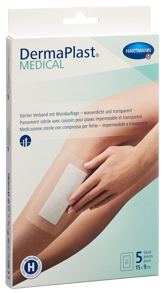 DERMAPLAST Medical Transparentverband 15x9cm 5 Stk