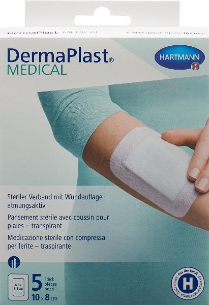 DERMAPLAST Medical Vliesverband 10x8cm 5 Stk