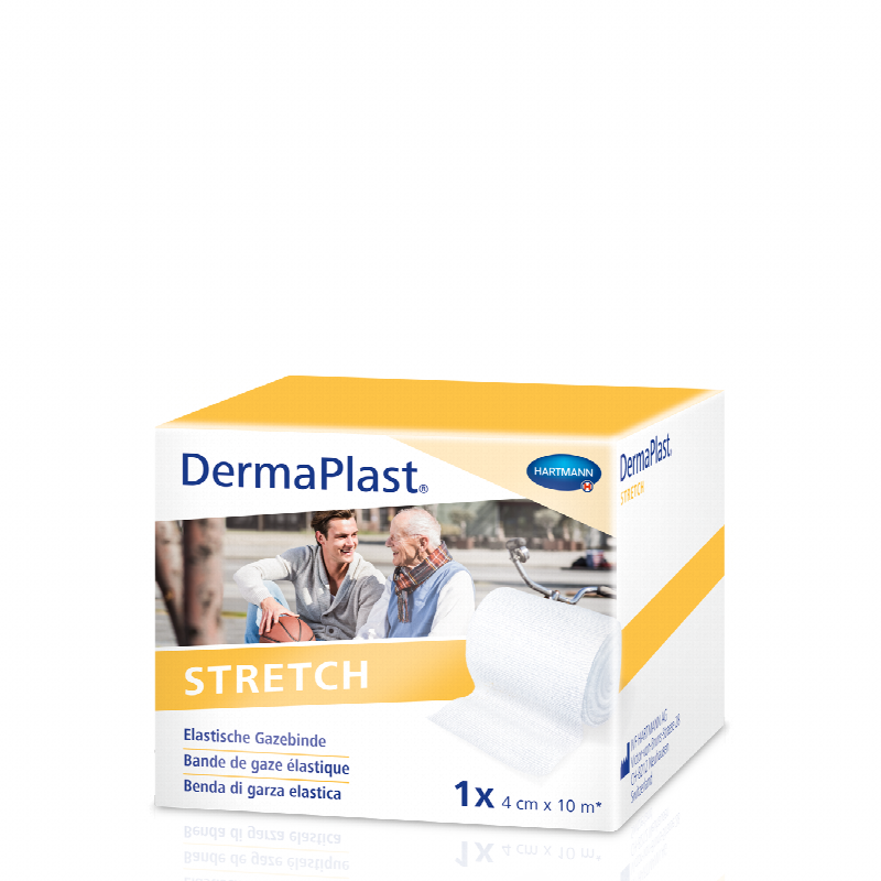 DERMAPLAST Stretch Gazebinde 4cmx10m weiss