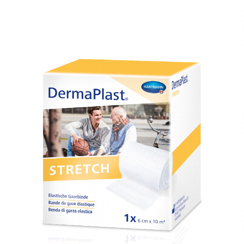 DERMAPLAST Stretch Gazebinde 6cmx10m weiss