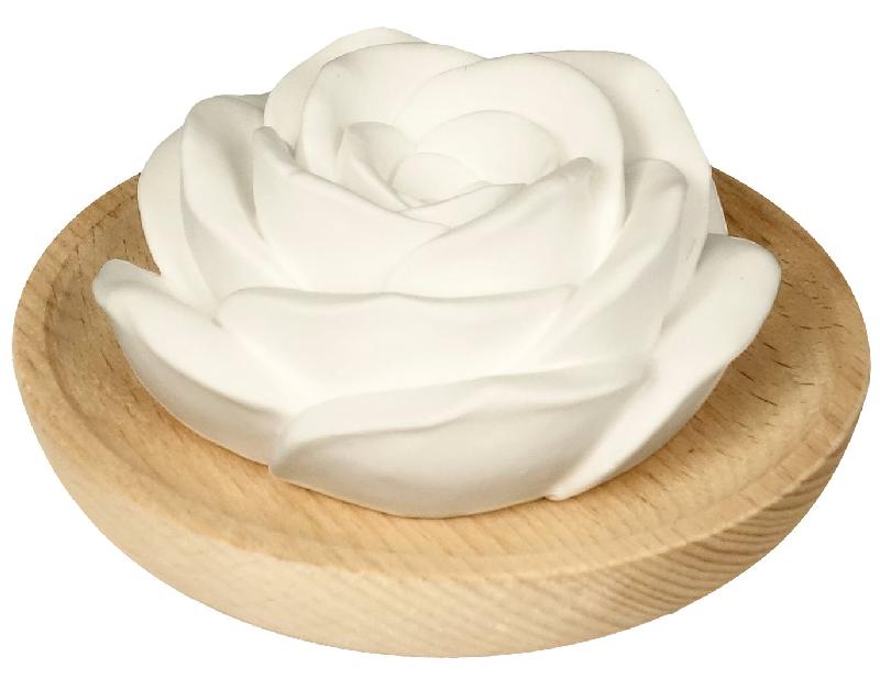 FARFALLA Duftstein Rose mit Holzteller