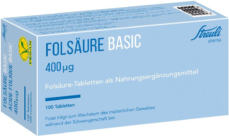 FOLSÄURE Streuli Basic Tabl 400 mcg 100 Stk