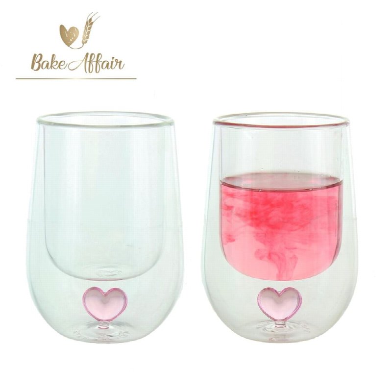 HERBORISTERIA 2er Set Gläser 150ml Herz doppelwa
