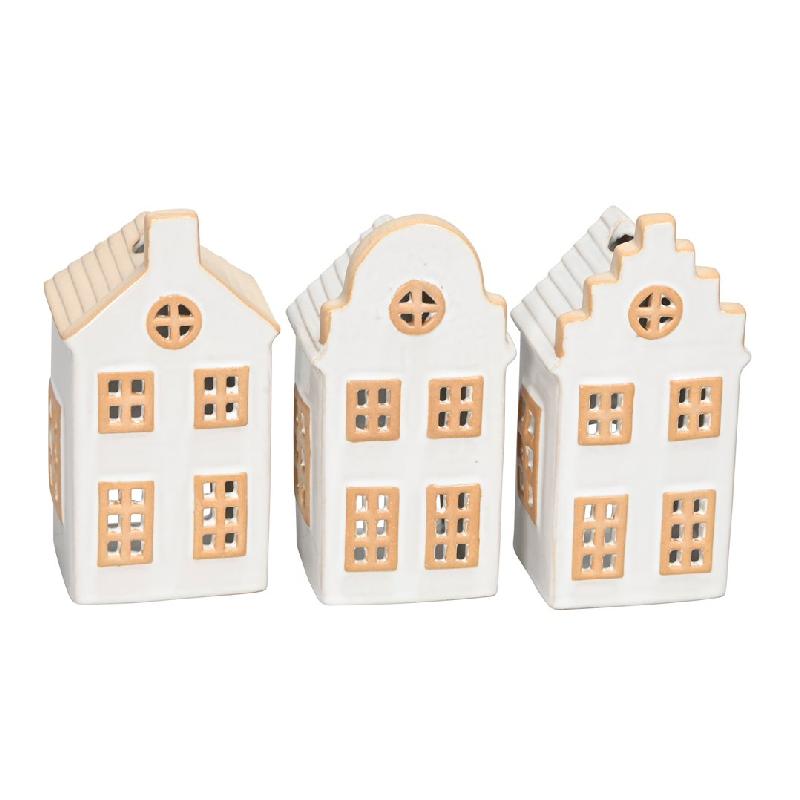 HERBORISTERIA Windlicht Houses white