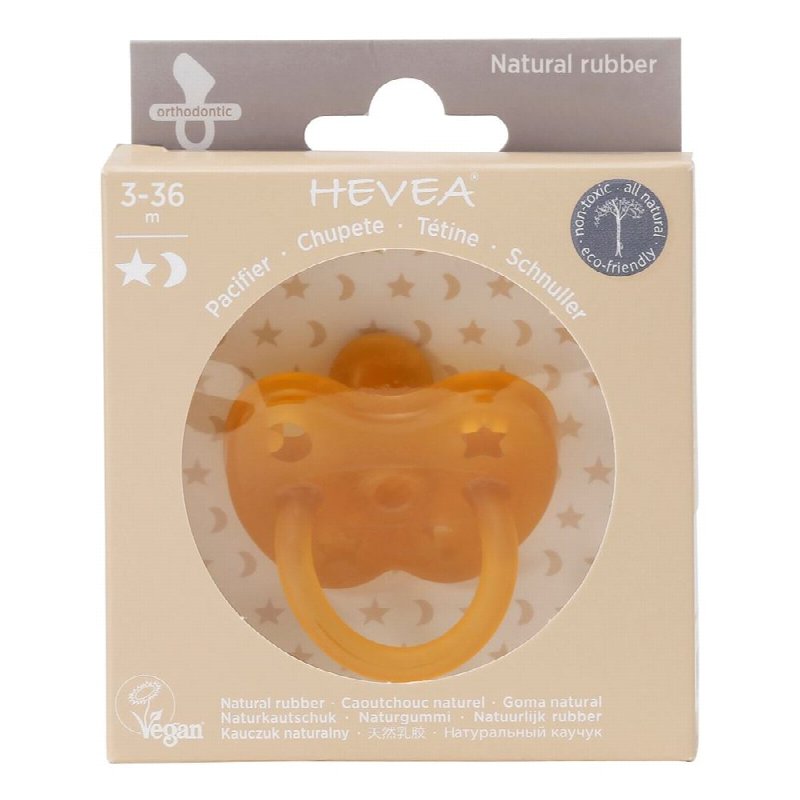 HEVEA Schnuller Orthodontic Star & Moon 0-3M