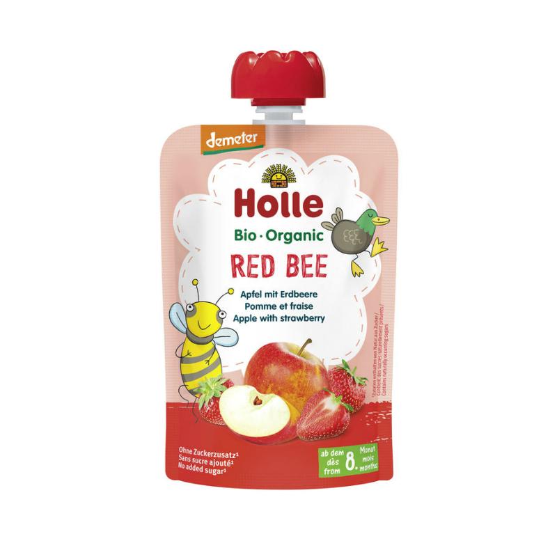 HOLLE Red Bee Pouchy Apfel Erdbeere 100 g