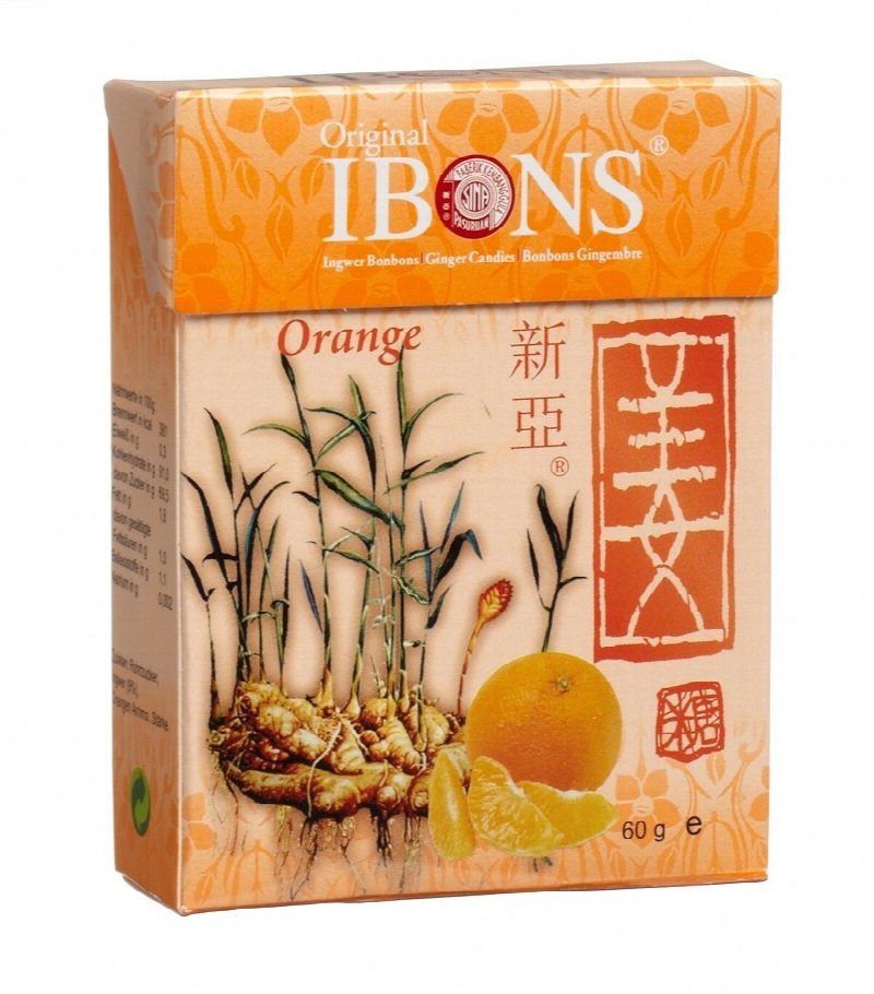 IBONS Ingwer Bonbon Orange Box 60 g
