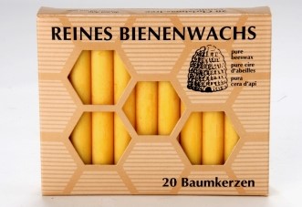 KERZENFARM Bienenwachs 13x100mm Baumkerze 20 Stk