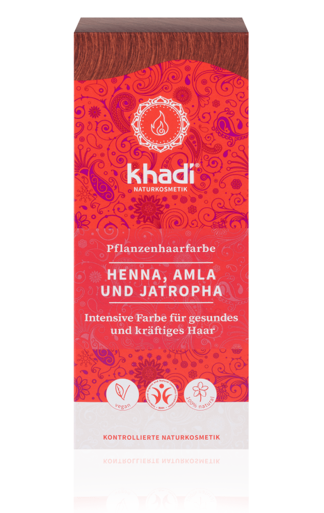 Khadi Pflanzenhaarfarbe Henna Amla Jatropha
