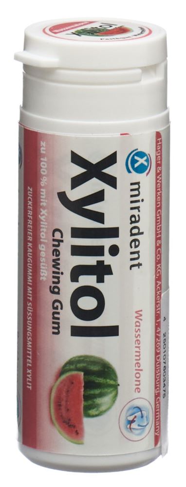 MIRADENT Xylitol Kaugummi Wassermelone Ds 30 Stk