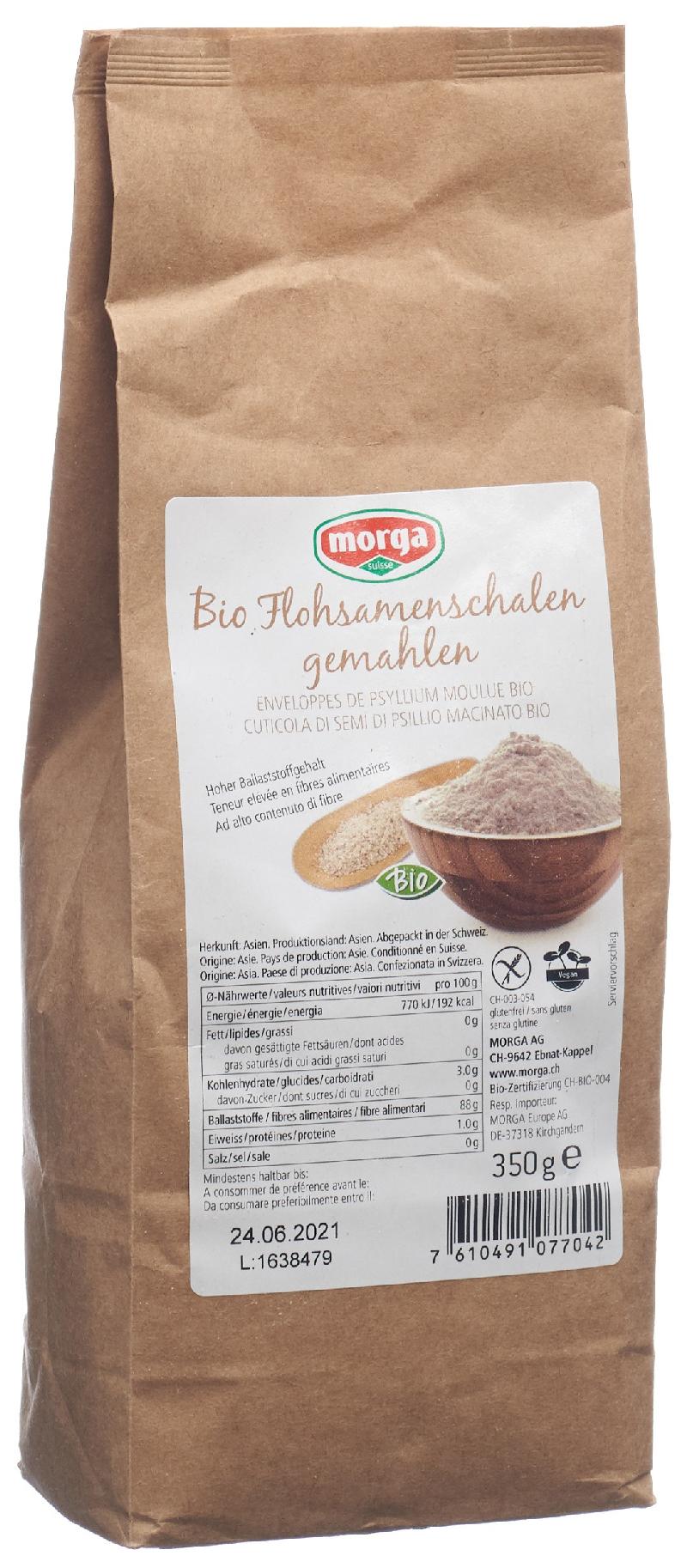 MORGA Flohsamenschalen gemahlen glutenfr Bio 350 g