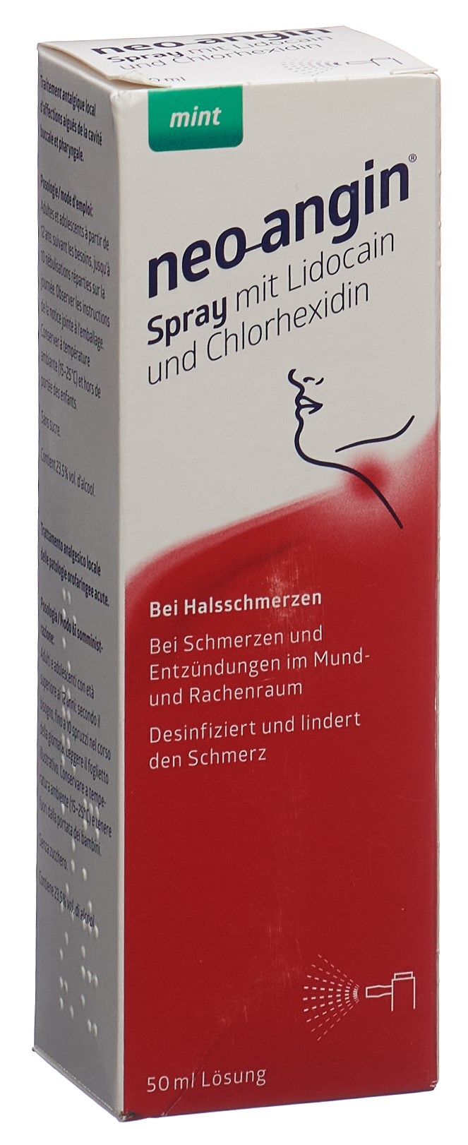 NEO-ANGIN Spray mit Lidocain Chlorhexidin 50 ml
