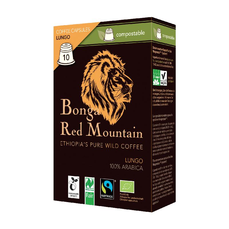 ORIG FOOD Bonga Red Mountain Kaps Lungo 10 Stk
