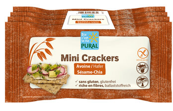 PURAL Mini Crackers Hafer Sesam Chia Btl 140 g