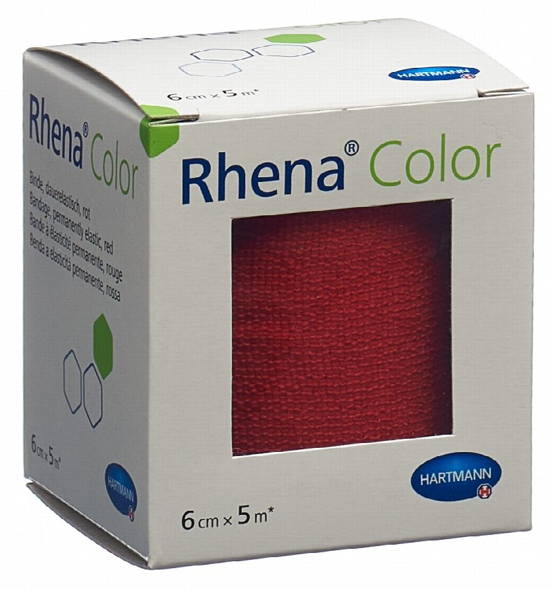 RHENA Color Elastische Binden 6cmx5m rot