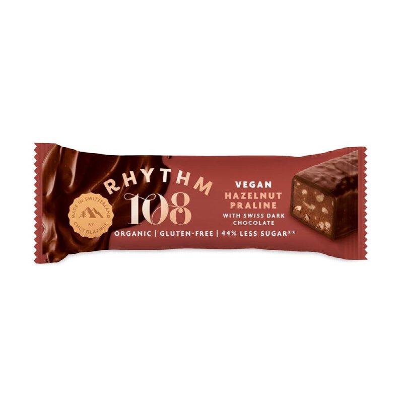 RHYTHM108 Hazelnut Prali Dark Choco Bar 33 g