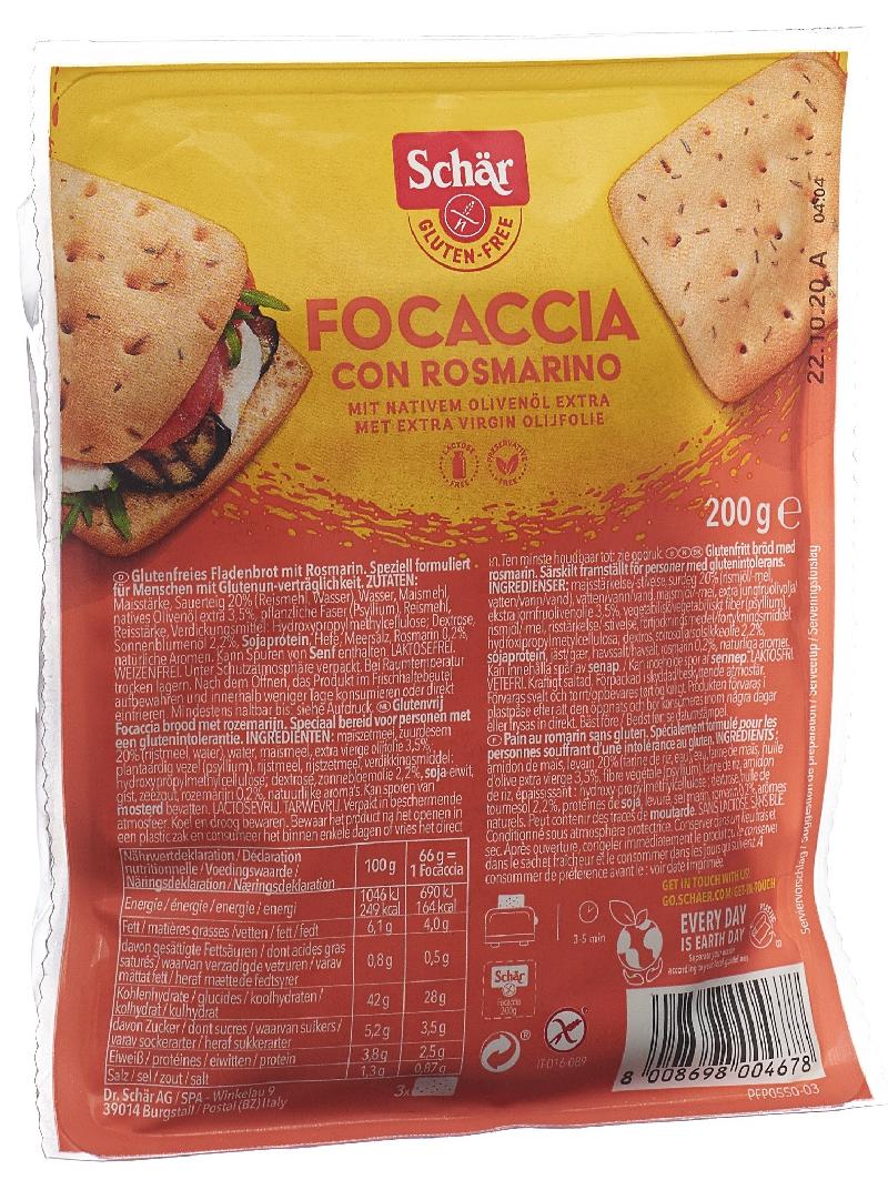 SCHÄR Focaccia mit Rosmarin glutenfrei 200 g
