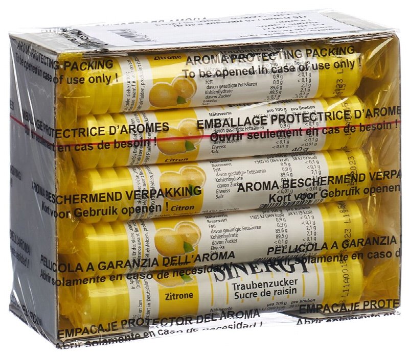 SINERGY Traubenzucker Zitrone Rolle 40 g