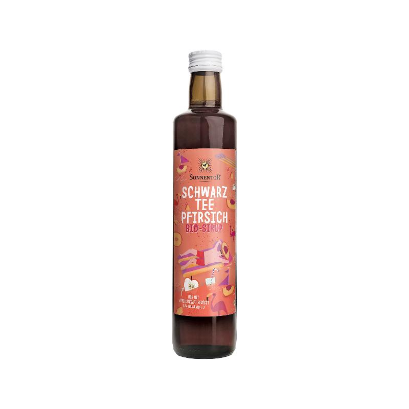 SONNENTOR Schwarztee-Pfirsich Sirup BIO 500 ml