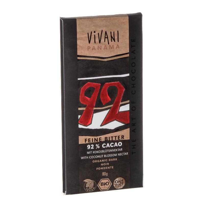 Vivani Schokolade Fein Bitter 92% Kokosz Bio